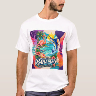 バハマのいい波動は住所あり Tシャツ