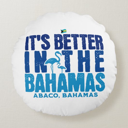 バハマのお土産ギフト：アバコバハマより良い ラウンドクッション (正面)