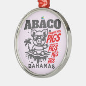 バハマのお土産ギフト:アバコバハマ泳ぐ豚 メタルオーナメント (左)