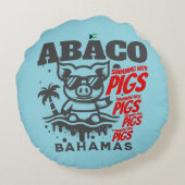 バハマのお土産ギフト：アバコバハマ泳ぐ豚 ラウンドクッション (裏面)
