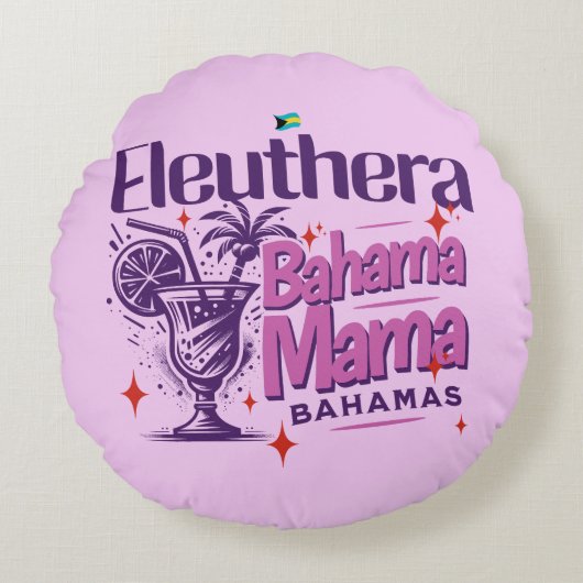 バハマのお土産ギフト：エレウテラバハママ ラウンドクッション (正面)