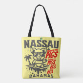 バハマのお土産ギフト:ナッサバハマ泳ぐ豚 トートバッグ (裏面)