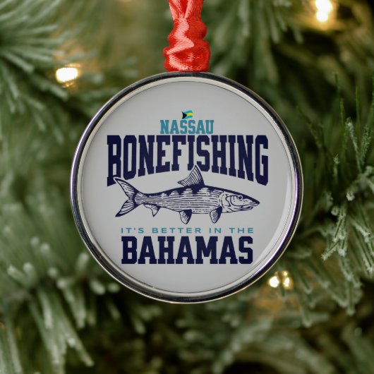 バハマのお土産ギフト：ナッサバハマBonefishing メタルオーナメント (ツリー)