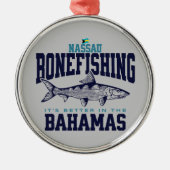 バハマのお土産ギフト：ナッサバハマBonefishing メタルオーナメント (正面)