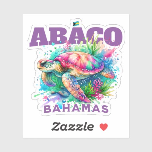 バハマのお土産ギフト： Abaco Bahama Sea Turtle シール (シート)