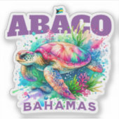 バハマのお土産ギフト： Abaco Bahama Sea Turtle シール (正面)
