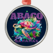 バハマのお土産ギフト: Abaco Bahama Sea Turtle メタルオーナメント (正面)