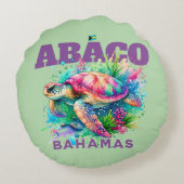 バハマのお土産ギフト： Abaco Bahama Sea Turtle ラウンドクッション (裏面)