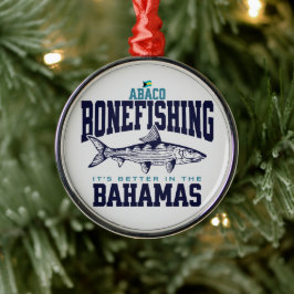 バハマのお土産ギフト： Abaco Bahamas Bonefishing メタルオーナメント