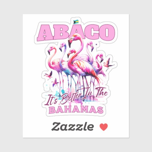 バハマのお土産ギフト： Abaco Bahamas Flamingo シール (シート)