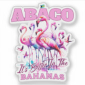 バハマのお土産ギフト： Abaco Bahamas Flamingo シール (正面)