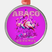 バハマのお土産ギフト： Abaco Bahamas Flamingo メタルオーナメント (正面)