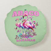 バハマのお土産ギフト： Abaco Bahamas Flamingo ラウンドクッション (裏面)