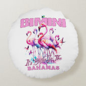 バハマのお土産ギフト： Bimini Bahamas Flamingo ラウンドクッション (裏面)
