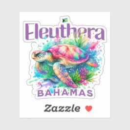 バハマのお土産ギフト： Eleutera Bahamas Turtle シール