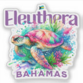 バハマのお土産ギフト： Eleutera Bahamas Turtle シール (正面)
