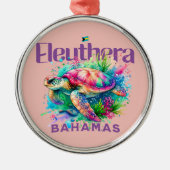 バハマのお土産ギフト: Eleutera Bahamas Turtle メタルオーナメント (正面)