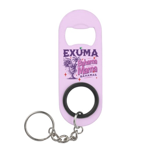 バハマのお土産ギフト： Exuma Bahamas Bahama Mama キーホルダー栓抜き (正面)