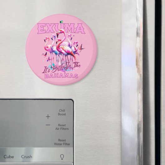 バハマのお土産ギフト： Exuma Bahamas Flamingo マグネット (インサイチュ (冷蔵庫))