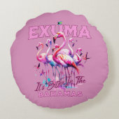 バハマのお土産ギフト: Exuma Bahamas Flamingo ラウンドクッション (裏面)