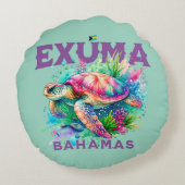 バハマのお土産ギフト： Exuma Bahamas Seattle ラウンドクッション (裏面)