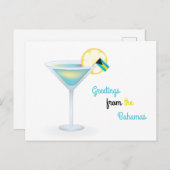 バハマのカクテルの休日カードからの挨拶 シーズンポストカード (正面/裏面)