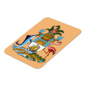 バハマのコート・オブ・アームズ – マーリン、フラミンゴ、コンチ マグネット (左側)