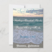 バハマのサンセットが日付の磁石を救う マグネット招待状 (正面)