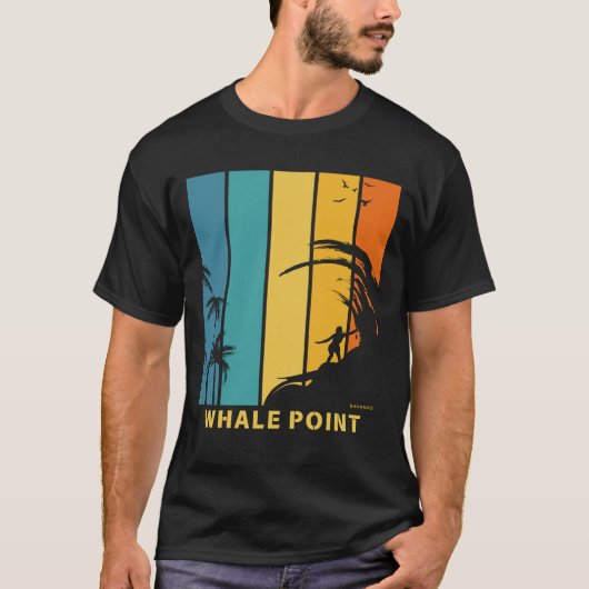 バハマのサーフィンビーチ ホエールポイント Tシャツ (正面)
