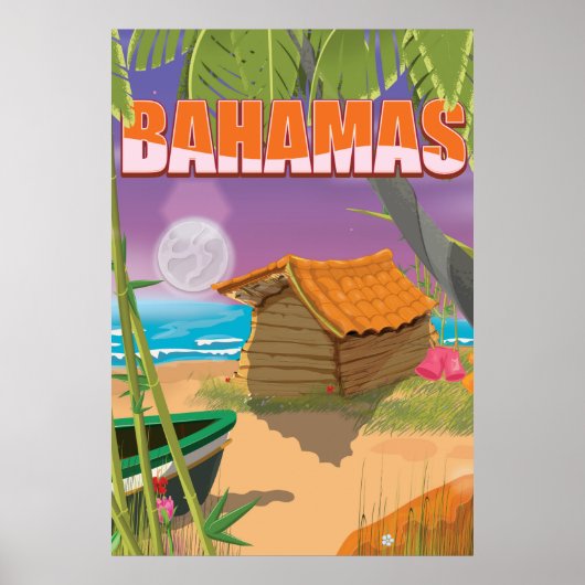 バハマのビンテージ旅行ポスター ポスター (正面)