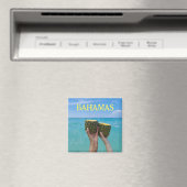 バハマのビーチにパイナップルパンチ マグネット (インサイチュ (食洗機))