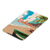 バハマのヴィンテージ旅行ポスター。 マグネット (左側)