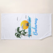 バハマの休暇の航行 ビーチタオル (正面)