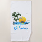バハマの休暇の航行 ビーチタオル (正面)