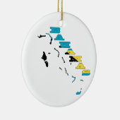バハマの地図の旗 セラミックオーナメント (右)