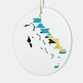 バハマの地図の旗 セラミックオーナメント (左)