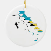 バハマの地図の旗 セラミックオーナメント (裏面)