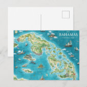 バハマの地図 ポストカード (正面/裏面)