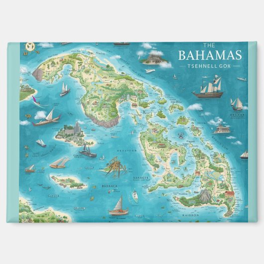 バハマの地図 マグネット (正面)