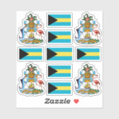 バハマの州記号/腕と旗のコート シール (シート)