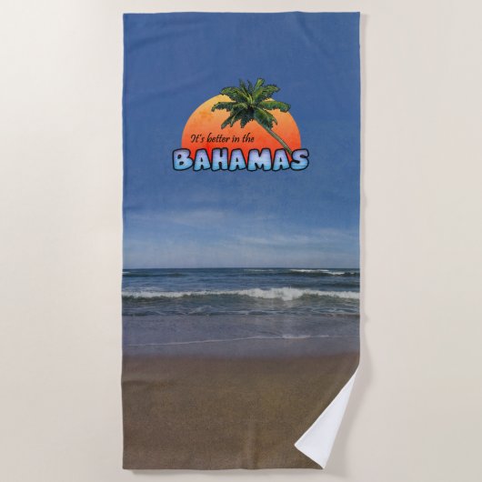 バハマの方が良い ビーチタオル (正面)
