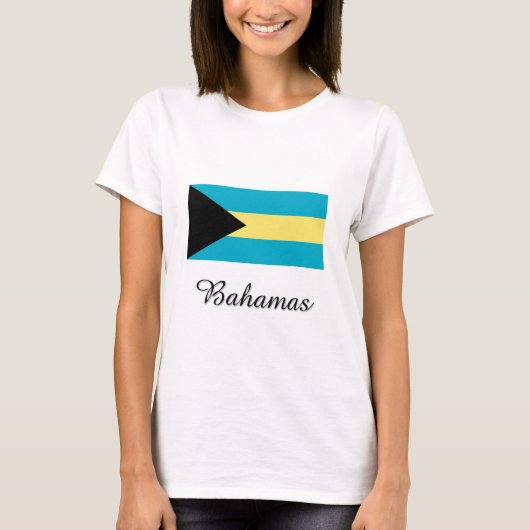バハマの旗のデザイン Tシャツ (正面)