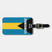 バハマの旗の荷物のラベル(あなたの住所を加えて下さい) ラゲッジタグ (正面横)