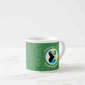 バハマの旗の金髪の天使のクリスマスプレゼント オーダーメイド エスプレッソカップ (正面右)