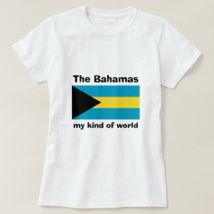 バハマの旗+地図+テキストTシャツ Tシャツ