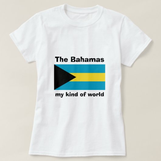 バハマの旗+地図+テキストTシャツ Tシャツ (デザイン正面)