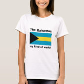 バハマの旗+地図+テキストTシャツ Tシャツ (正面)