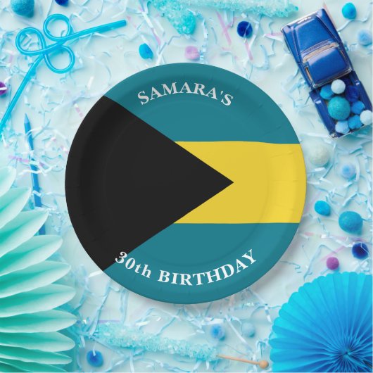 バハマの旗 誕生日パーティー ペーパープレート (パーティー)