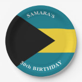 バハマの旗 誕生日パーティー ペーパープレート (正面)