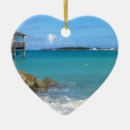 バハマの白いビーチ セラミックオーナメント